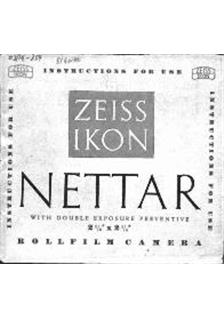 Zeiss Ikon Nettar manual. Camera Instructions.